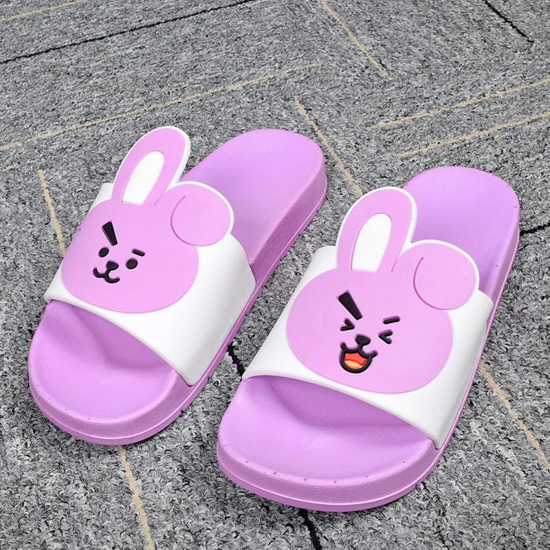 BTS BT21  Slippers Sandals  Ins Fashion Couple Soft Soles 