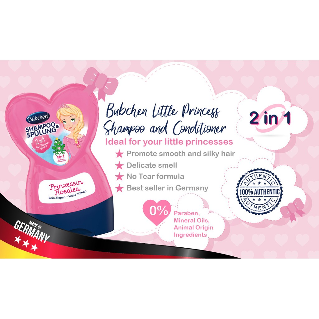 Bubchen Little Princess Children Kids Shampoo And Conditioner 2 In 1 230ml Shopee Singapore