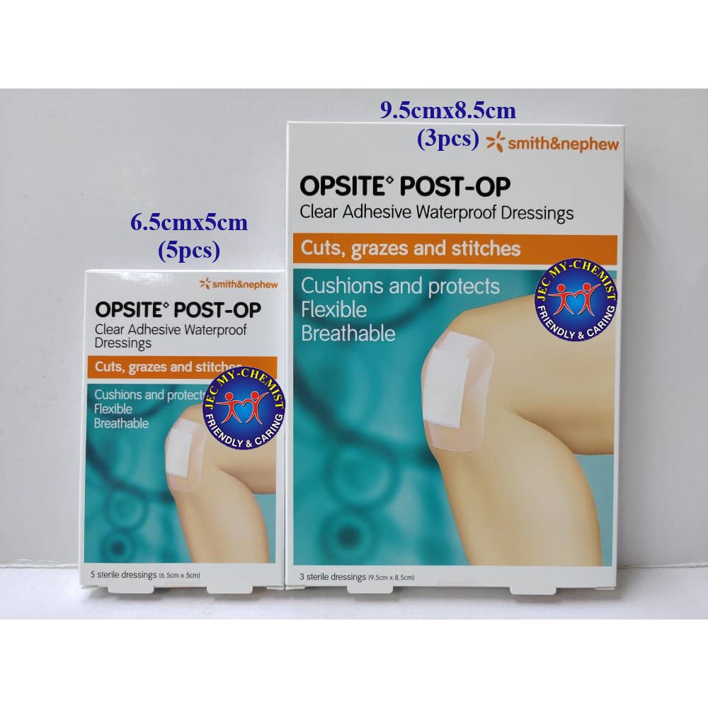Shop Malaysia Smith Nephew Opsite Post Op Clear Adhesive Waterproof Dressings 6 5cmx5cmx5pcs 9 5cmx8 5cmx3pcs Shopee Singapore