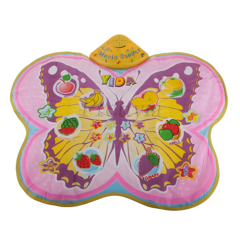 Baby Butterfly Patterm Musical Playmat Blanket Toy Game Carpet