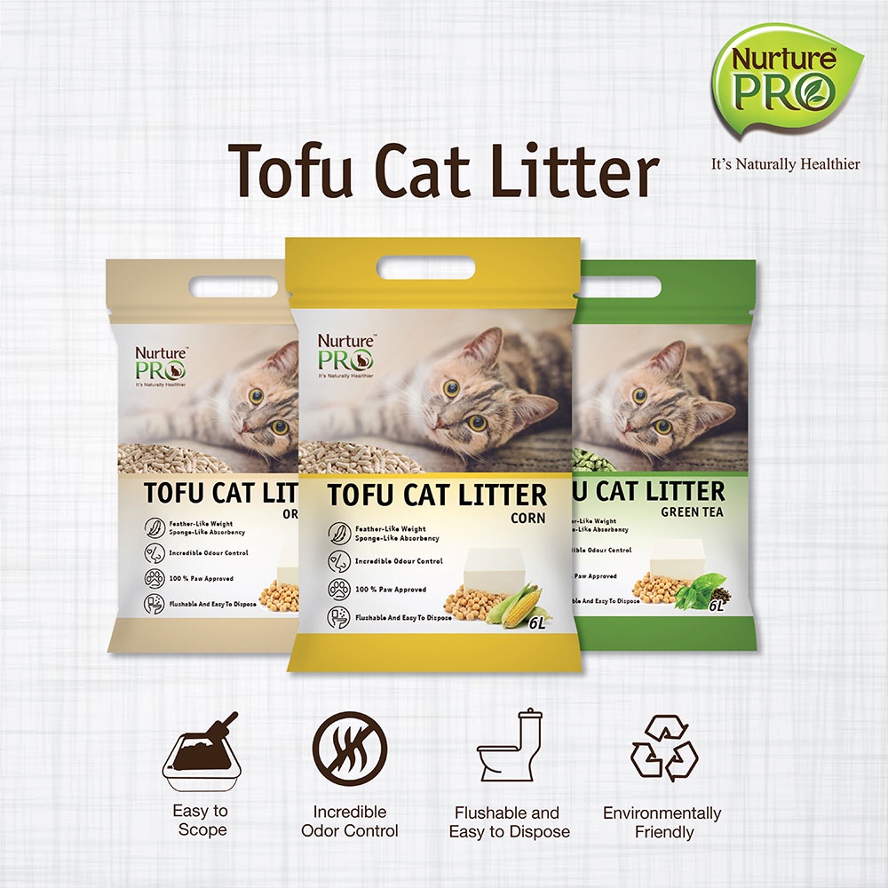 [Bundle of 6] Nurture Pro Cat Litter Tofu Litter Original Cat Toilet