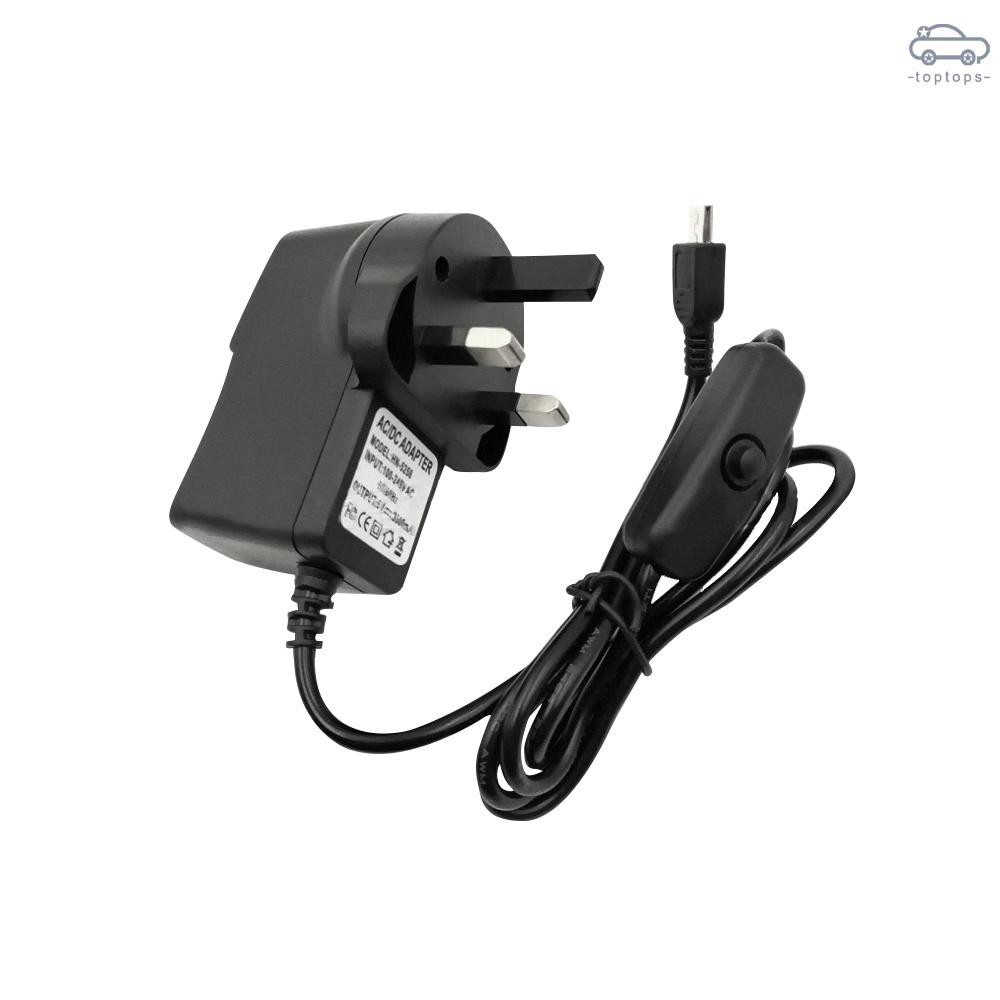 TOP 5V 2.5A UK Plug Micro USB Charger Power Supply Adapter Charging Cable  for Raspberry Pi 3 Portable Plug ON/OFF Switch | Shopee Singapore