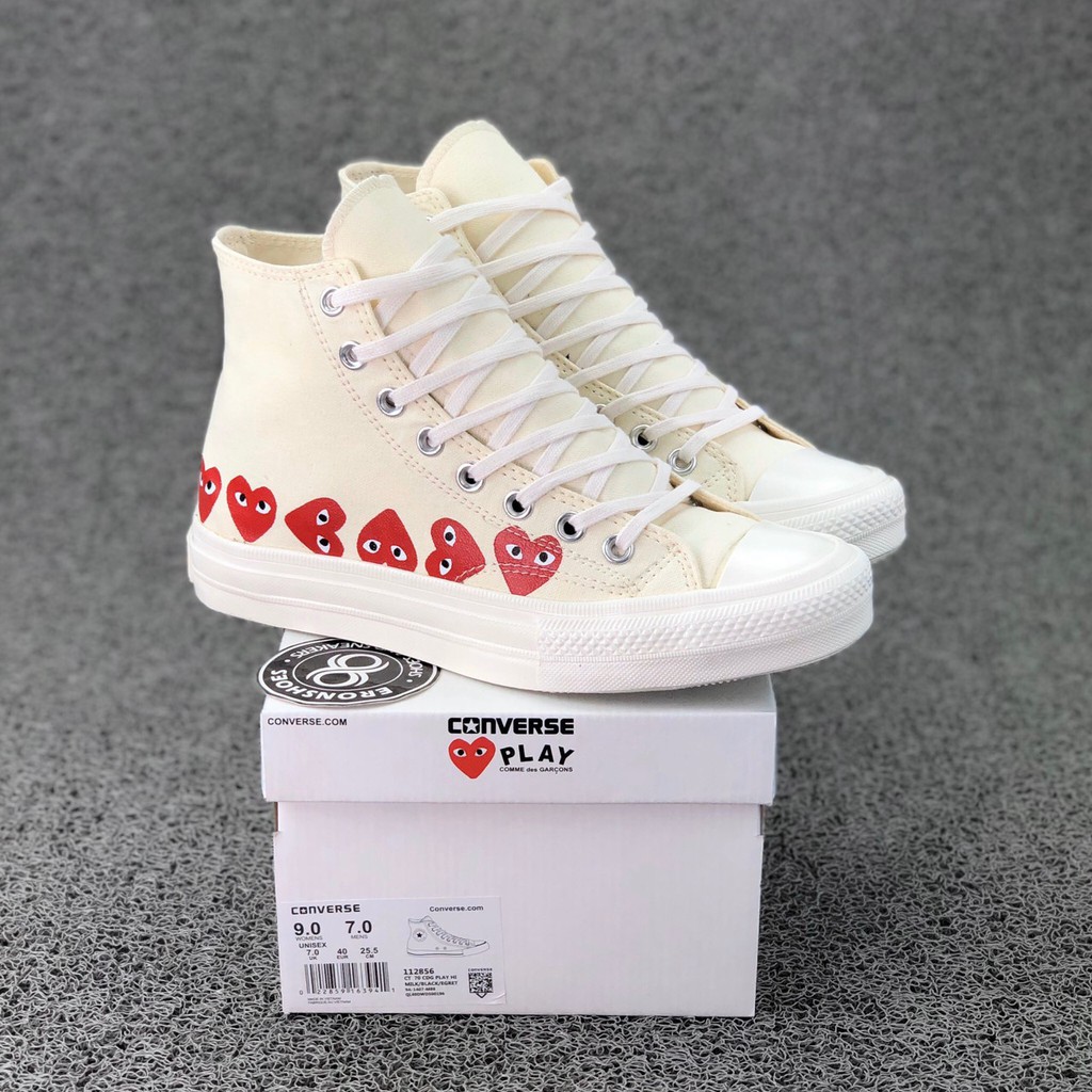cdg converse high multi heart