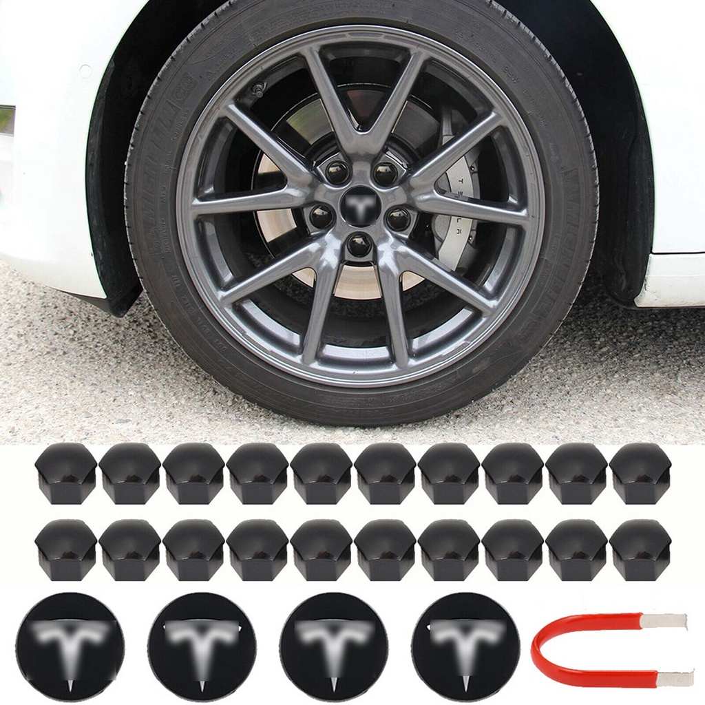 For Tesla Model 3 S X Y Car Wheel Center Hub Cap Cover Lug Nut Covers