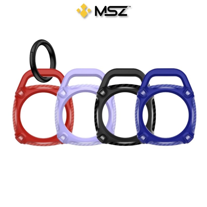 MSZ AirTag Case Quad Element Series Carbon Fiber Design Durable TPU