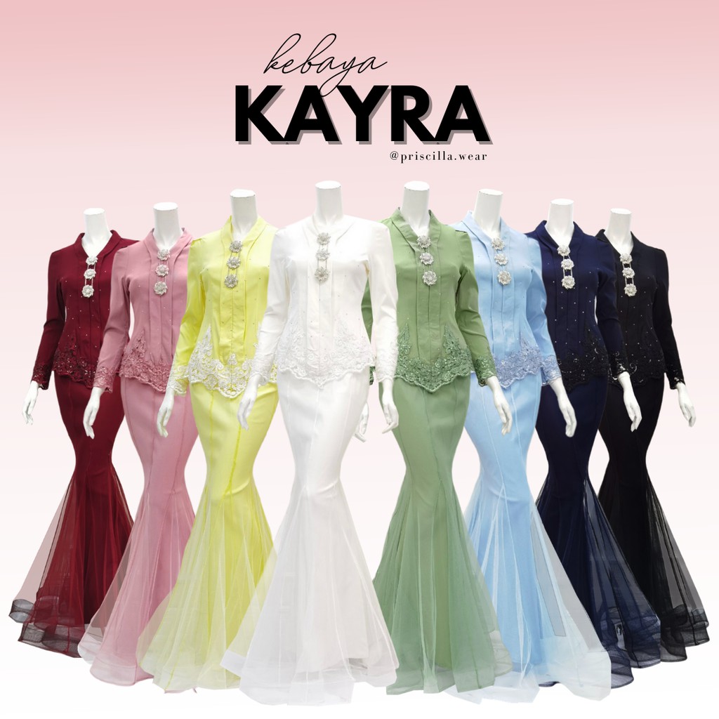 Shop Malaysia Kayra Raya 2021 Muslimah Clothes Kebaya Moden Short Lace Stretchable According To Getah Marriage Weeding The Marriage Of Weeding The Marriage Shopee Singapore