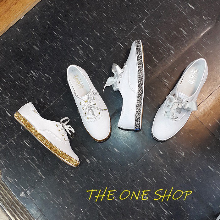 white and gold keds