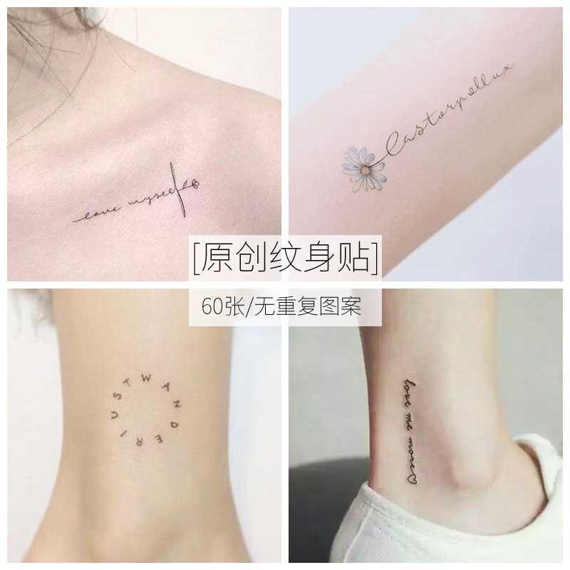 small collarbone waterproof alphabet cute durable fresh sexy a set▩❀60 male  female tattoo sticker Korean simulation | Shopee Singapore