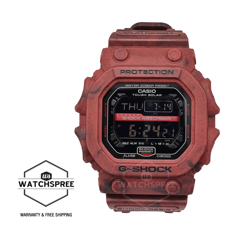 Casio G Shock Gx 56 Lineup Solar Powered Red Resin Band Watch Gx56sl 4d