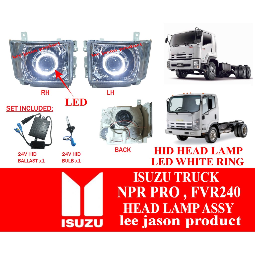 Shop Malaysia Angel Eye Isuzu Npr Pro Fvr240 Hid Head Lamp Blue Ring Or White Ring Price For 1set Left Right 2pcs Shopee Singapore