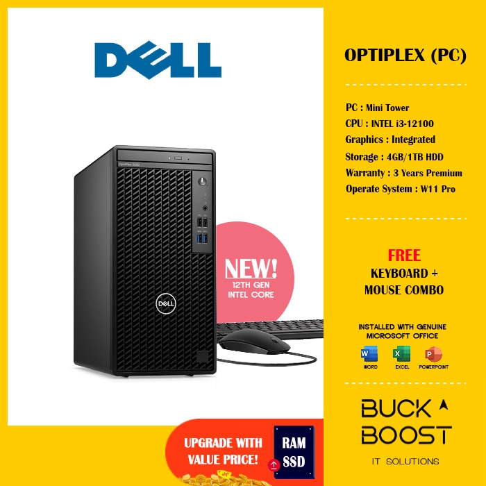 Malaysia] Dell OptiPlex 3000 Tower Business Desktop PC ( i312100