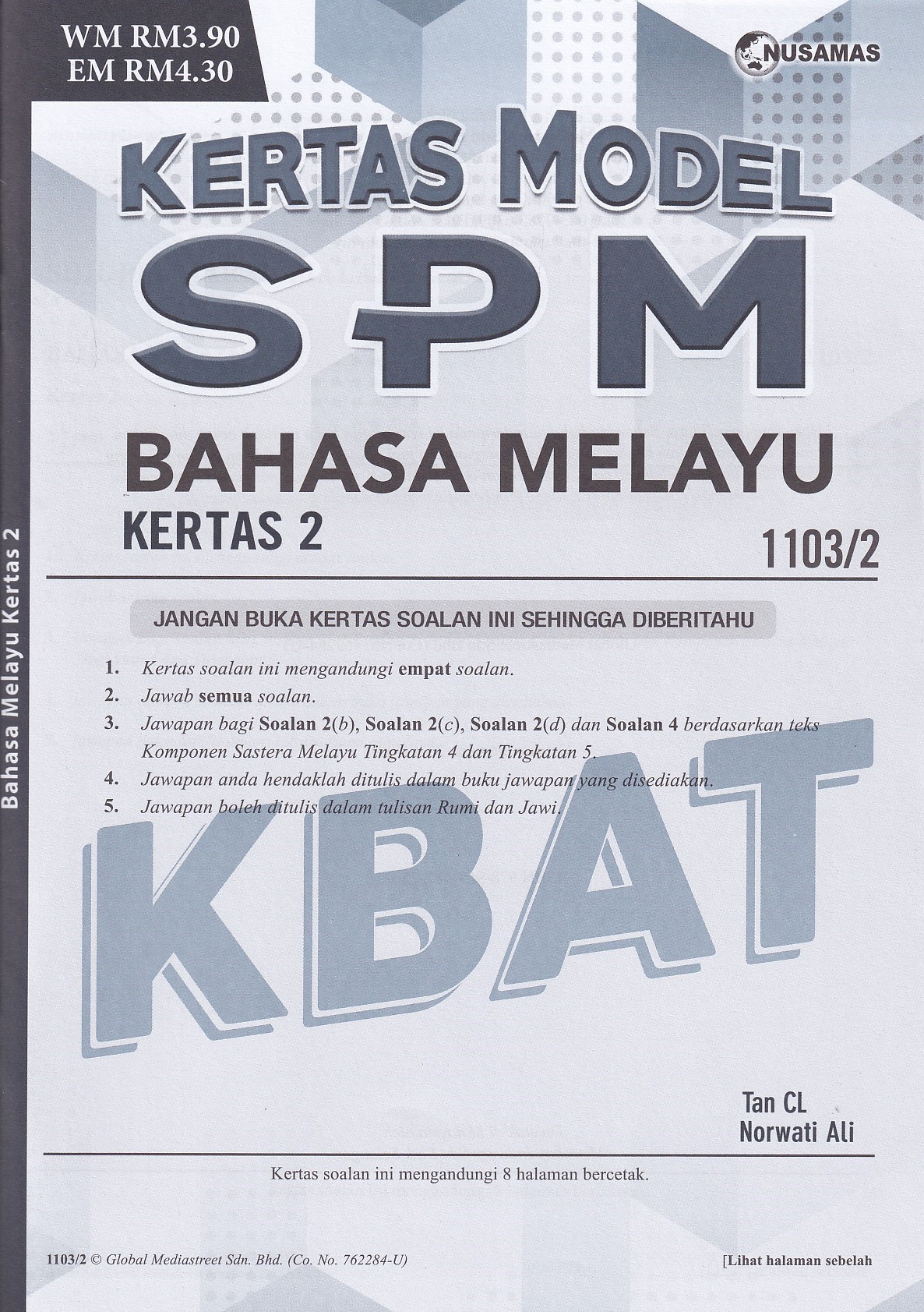 Set Kertas Model Spm Bahasa Melayu K1 K2 1103 1 1103 2 Shopee Singapore