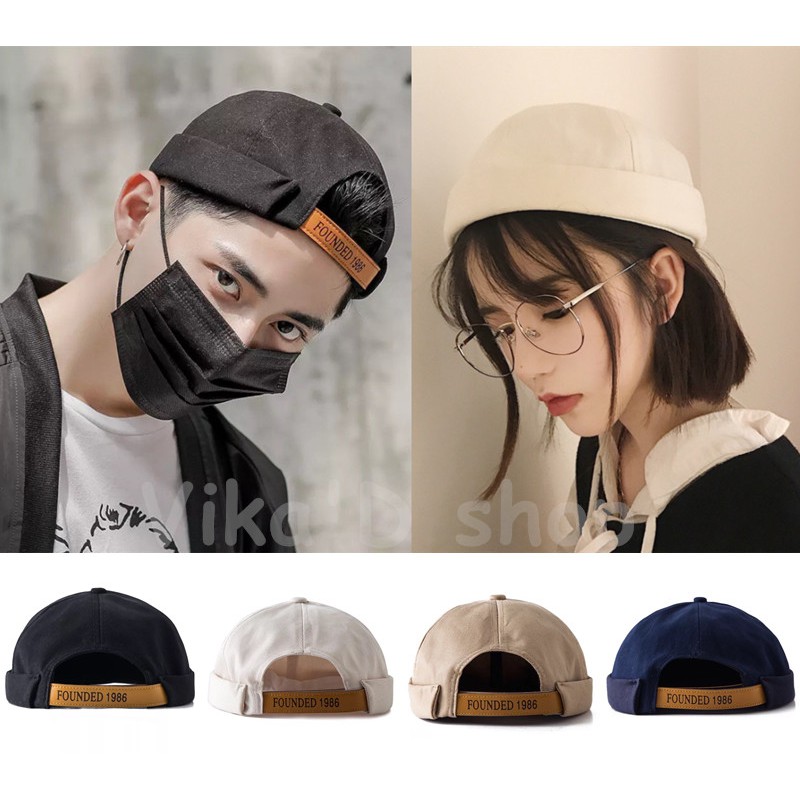 Spot Non Eaves Flanging Hat Dome Short Hair Cap Shopee Singapore