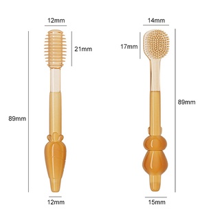 3pc Baby Silicone Toothbrush 0-18M Toddler TeethBrush Tongue Coating Cleaner Infant Oral Care Toothbrush Bayi Berus gigi #7