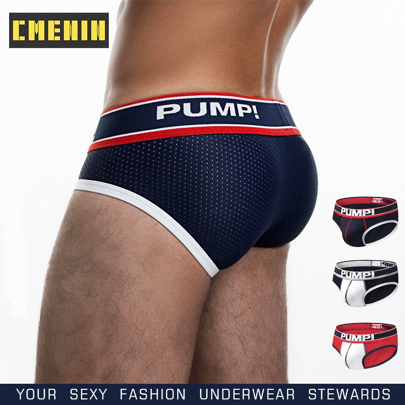 [CMENIN] PUMP Brand Sexy Underwear Men Jockstrap Briefs Underwear Male Panties Jock Strap Ready