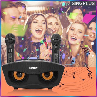 SD306|SD306 Plus Dual Bluetooth Speaker With 2 Wireless Microphones Outdoor Family KTV Stereo Mic Big Sound 20W SDRD