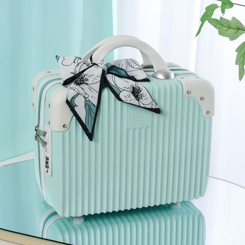 Portable Box Small Suitcase Lightweight16Inch Travel with Password Lock Makeup Case Mini Storage Box Women's Suitcase