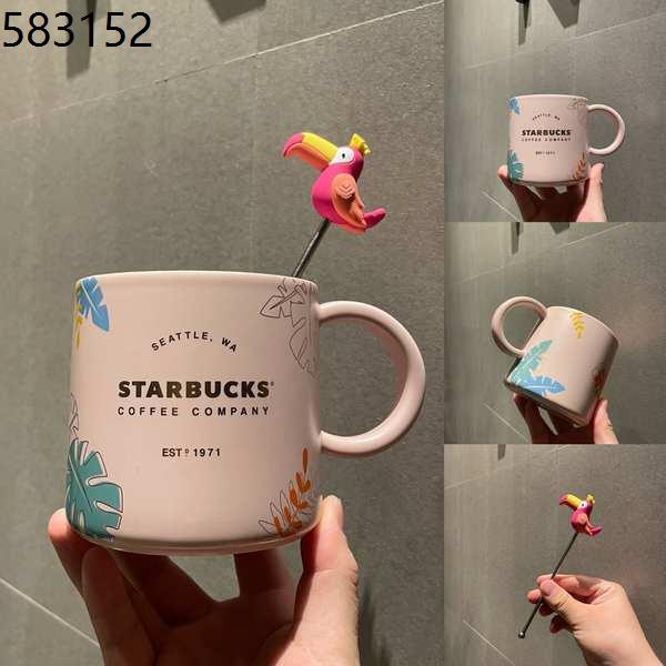 Starbucks Summer New Product Water Cup Rose Red Diamond Cut Ceramic Mug 400ml 