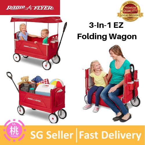 radio flyer wagon with canopy blue seats