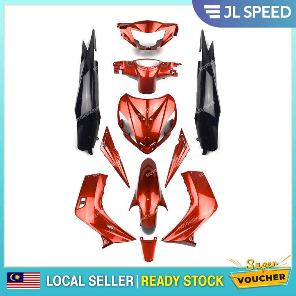 Malaysia Ready Stock Jl Speed Yamaha Lc135 135lc Lc V1 Lcv1 Cover Set Coverset Merah Dunhill Red Drmk Shopee Singapore