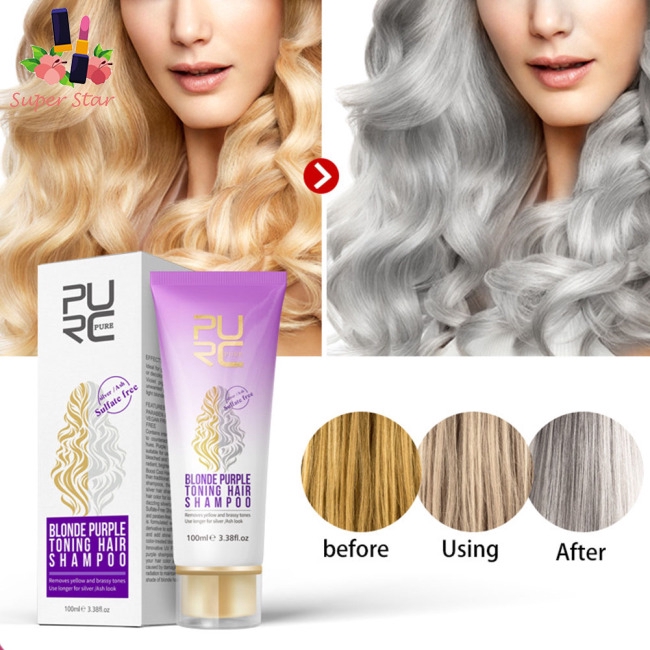 Blonde Purple Toning Hair Shampoo Blonde Shampoo Gray Silver Shampoo Long Lasting Hair Dye Color Shopee Singapore