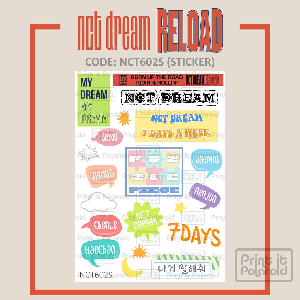 nct dream reload stickers hp laptop case book diy sticker kpop korean tumblr name kpop aesthetic shopee singapore