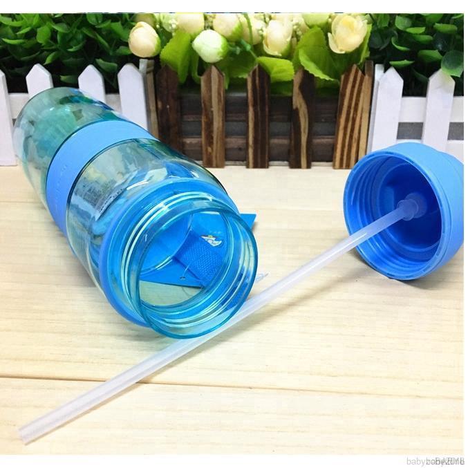 BABYL Baby Kids Cartoon Animal Drinking Water Straw Sippy Cup With Shoulder Strap #8