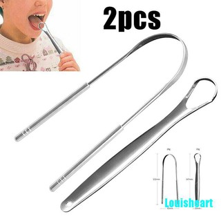 [Louisheart] 1PC/2PCS Tongue Scraper Stainless Steel Tongue Cleaner Oral Care Hygiene Scraper