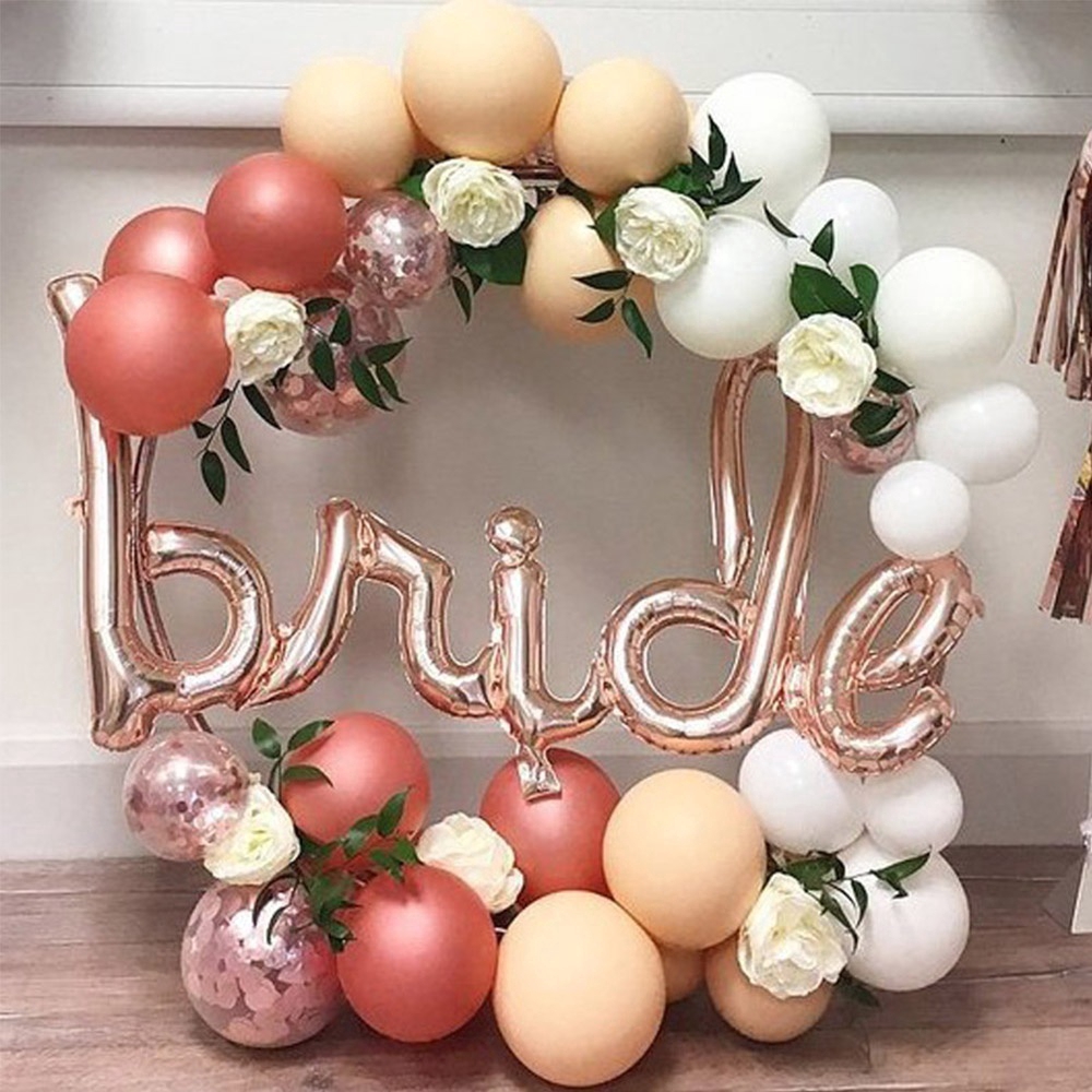 Team Bride To Be Balloons Foil Letter Rose Gold Wedding Favors Bridal