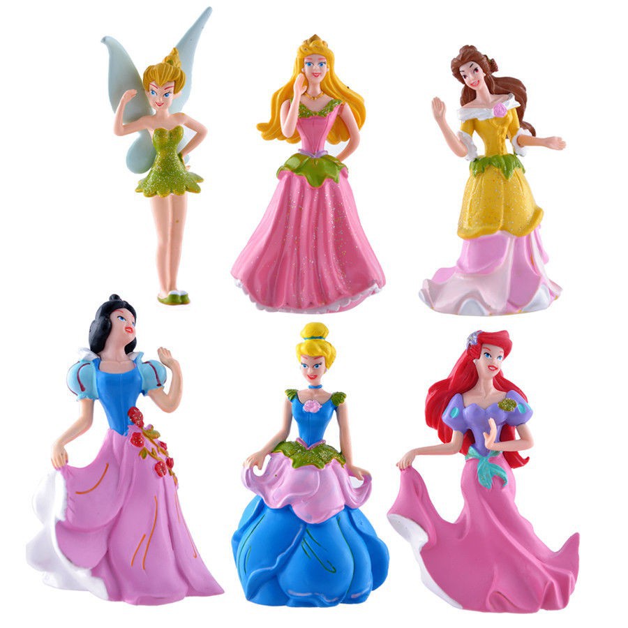 6pcs Disney Princess Belle Cinderella Playset Cake Topper Figure Set Toys Gifts Shopee Singapore