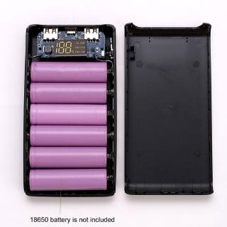 (No Battery)Dual USB Output 6x 18650 Battery DIY Power Bank Box Holder Case For Mobile Phone Tablet PC
