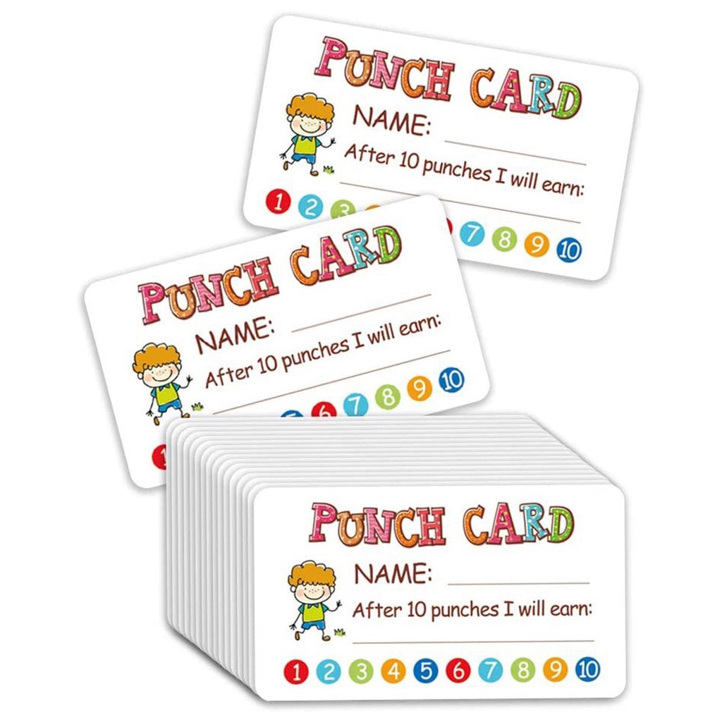 Punch Cards for Classroom 50pcs Student Punch Cards Prime Rewards Card ...