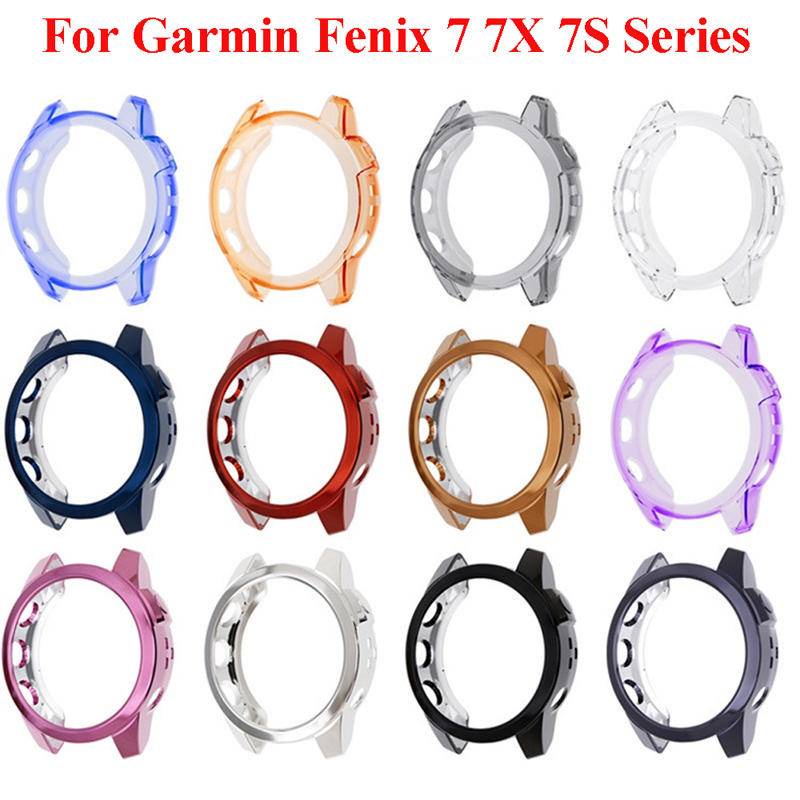 Protective Case for Garmin Fenix 7 Smart Watch TPU Cover Soft Silicone Bumper for Fenix 7X 7S Protective Frame Arm Shell