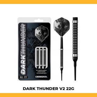 90% Tungsten Designa Dark Thunder V2 Steel Tip Tungsten Darts 22g 