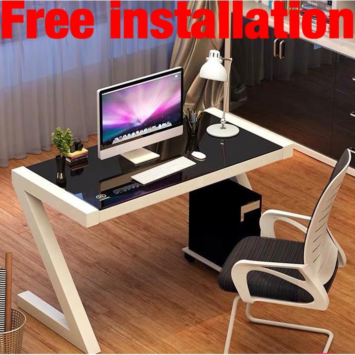 UMD Tempered Glass Top Study Table (Free Installation) | Shopee Singapore