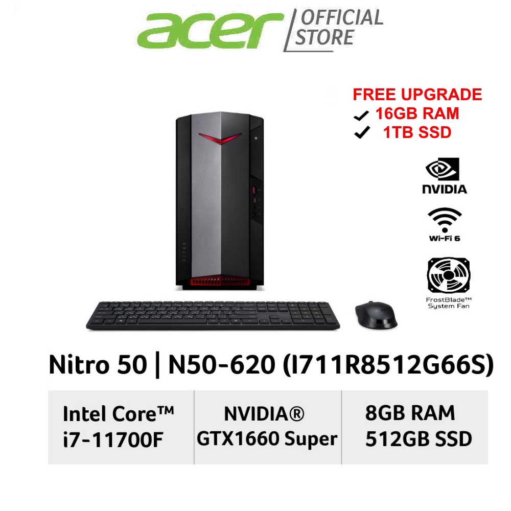 Toplam Ne güzel kümes hayvanları  Free Upgrade to 16GB RAM & 1TB SSD] Acer Nitro 50 N50-620  (i711R8512G66SW11) Gaming Desktop | NVIDIA GTX1660 Super | Shopee Singapore