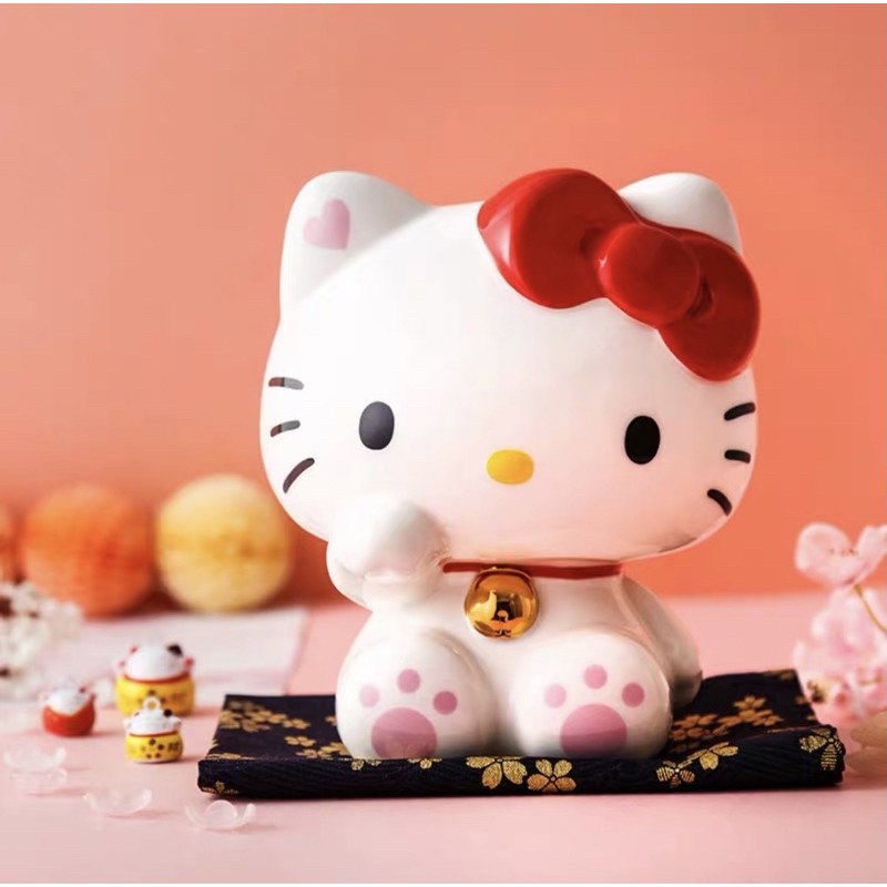 Hello Kitty Ceramic Lucky Cat Fortune Cat Piggy Bank Coin Bank | Shopee ...