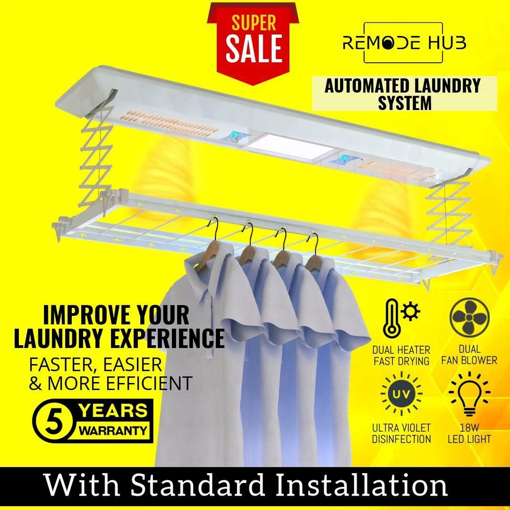 Automated Laundry Rack Smart Laundry System + *standard Installation