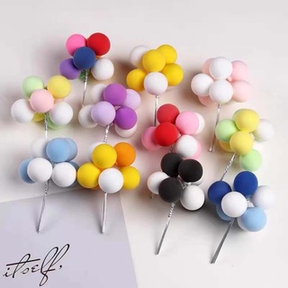 1 Bunch Mixed Color Clay Balloons Cake Topper Balls Wedding Birthday Party Favor Dessert Decorations #0