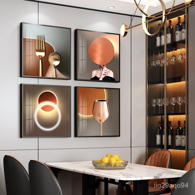 Affordable Luxury Style Restaurant Decoration Painting Modern Minimalist Dining  Room Background Wall Nordic Creative Win | Shopee Singapore