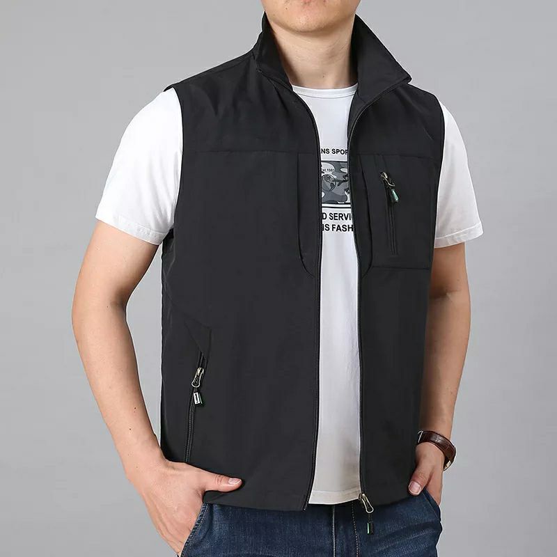 PRIA New Men's Solid Vest Classic Vest Solid Coat Disassembly