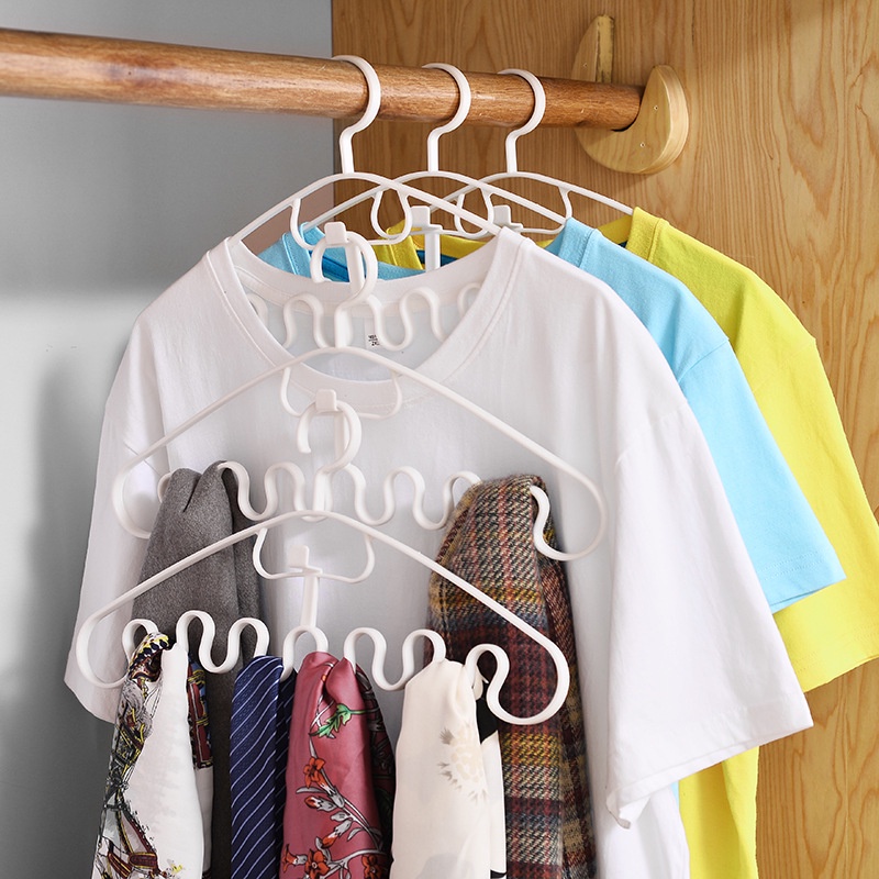 Wave Shaped MultiPort Plastic Suspender Skirt Clothes Hangers