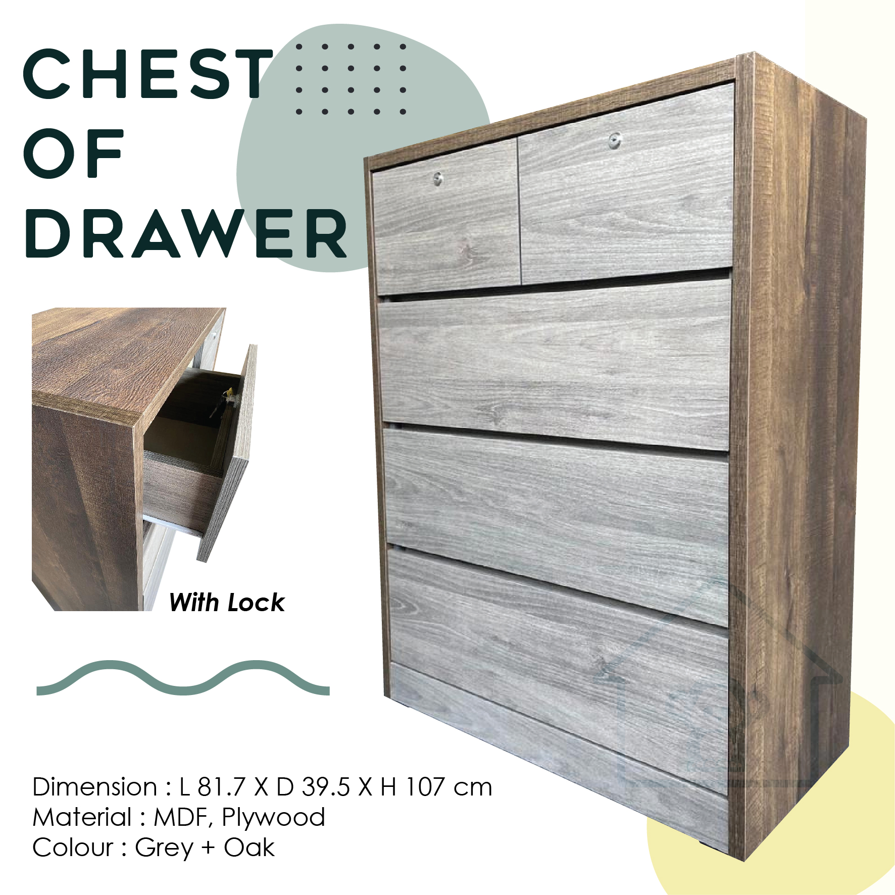 Lock Drawer Cabinet Cloth, Dresser With Lock
