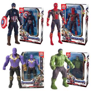 15cm New Movie Marvel Avengers 4 Light Ironman Spider Man Thanos Action Figures Super Hero PVC Model Toys Boys Gift