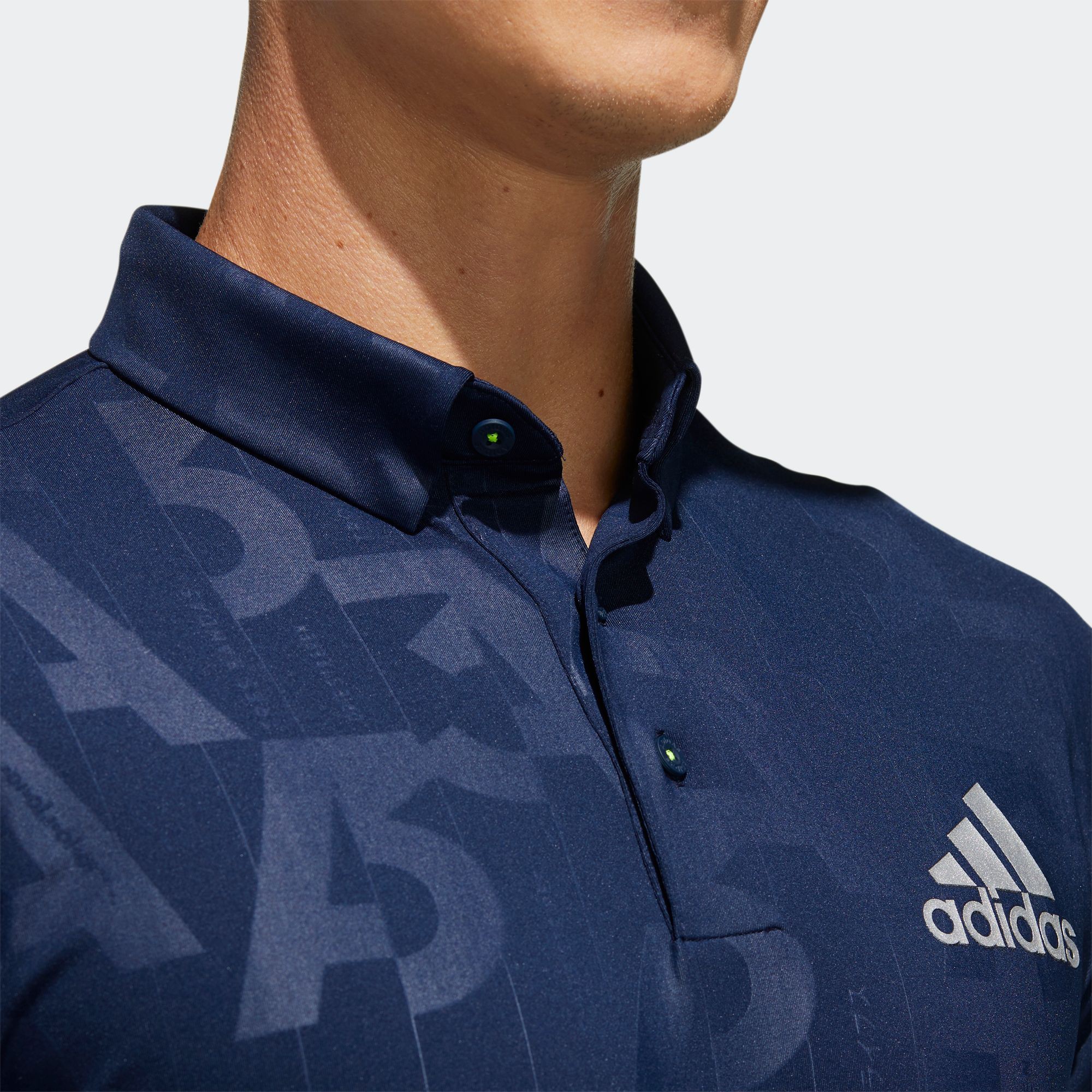 blue adidas golf shirt