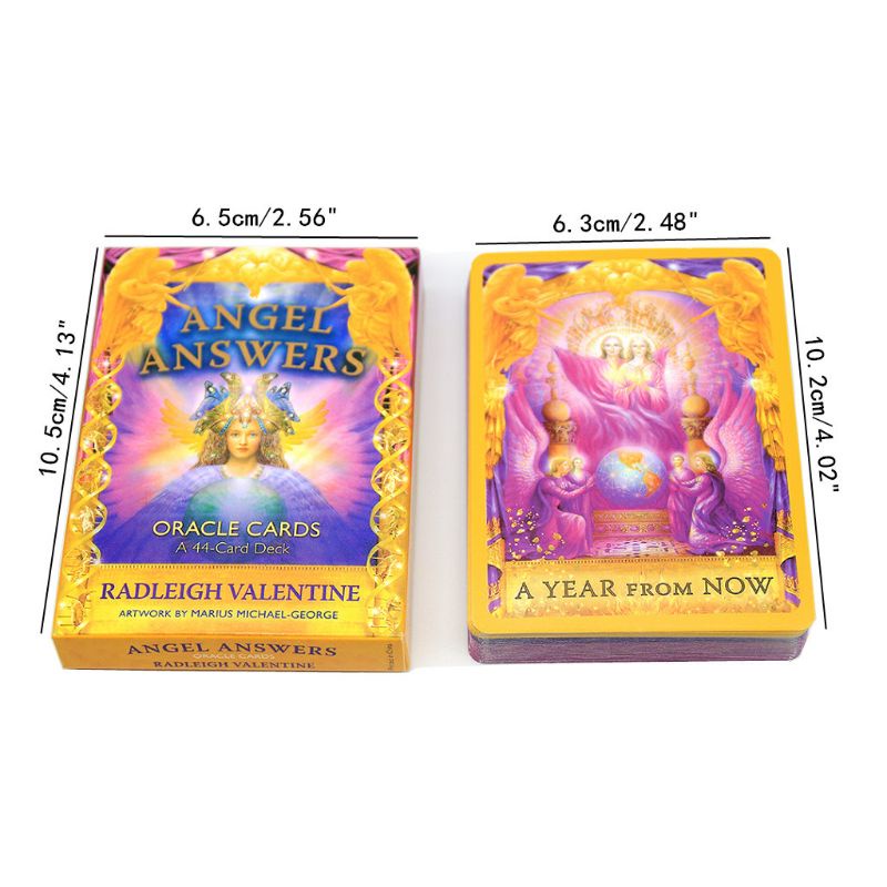 folღ Angel Answers Tarot 44 Oracle Cards Deck Full English Mysterious Divination Family Friend Party Board Game