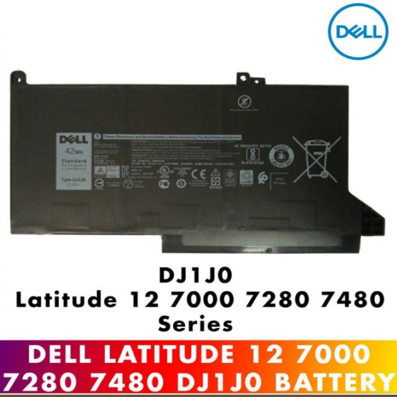 100 Original Dell Latitude 12 7000 7280 7480 Series Dj1j0 Battery Shopee Singapore