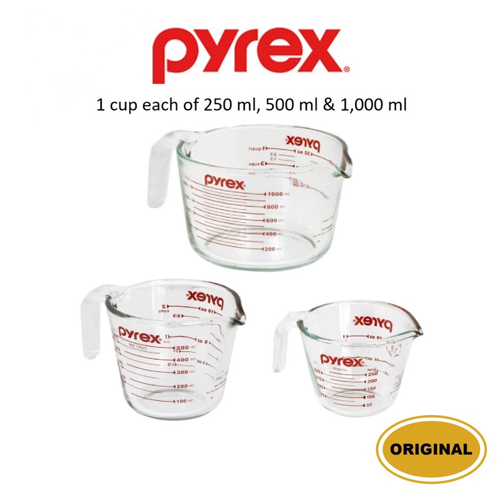 Pyrex Measuring Cup 3 Piece Set | Shopee Singapore