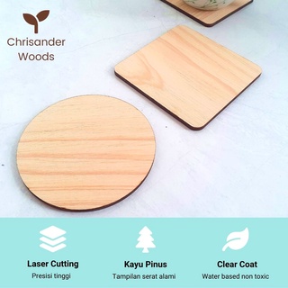 4,6,12 MDF Wood Square Coasters BLANK laser cut 9mm thick drink mats 