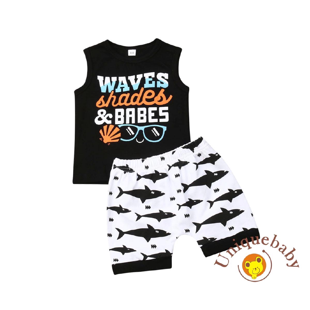 Unikinder Baby Jungen Kleidung Armellose Tops T Shirt Shark Shorts Outfits Shopee Singapore